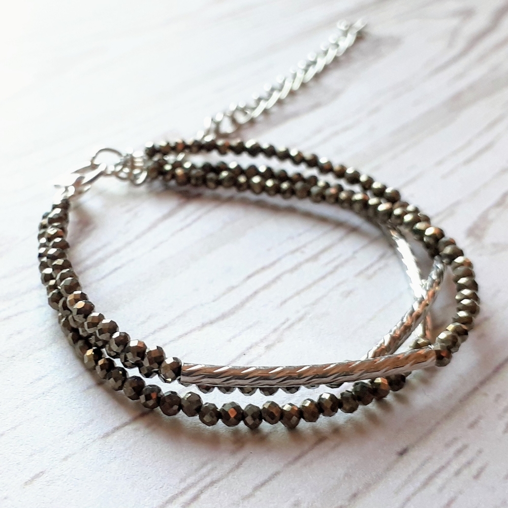 Pyrite Gemstone Bracelet - Picture 3 of 3